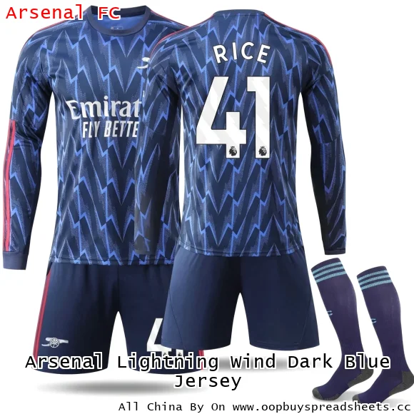 Arsenal Lightning Wind Dark Blue Jersey