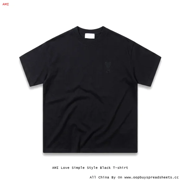 AMI Love Simple Style Black T-shirt