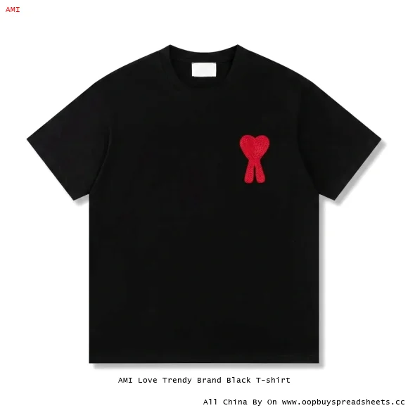 AMI Love Trendy Brand Black T-shirt