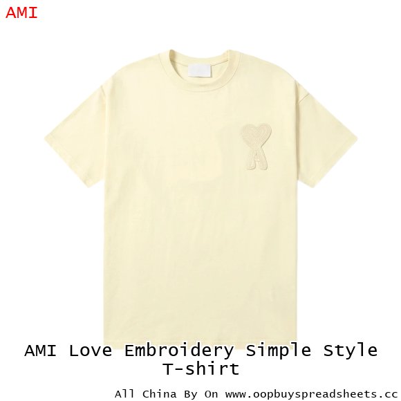 AMI Love Embroidery Simple Style T-shirt