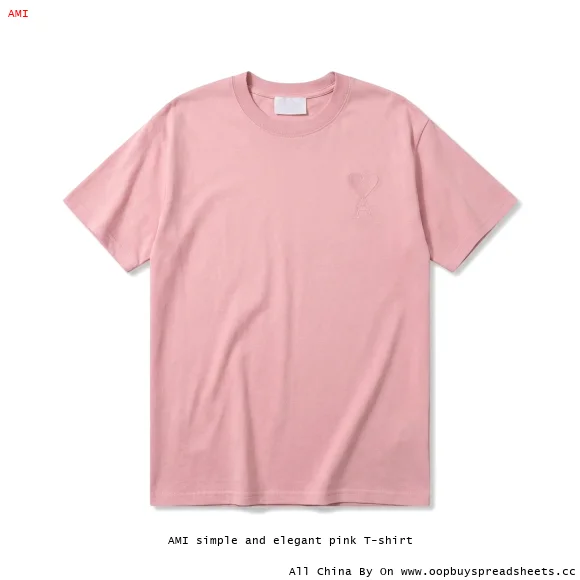 AMI simple and elegant pink T-shirt