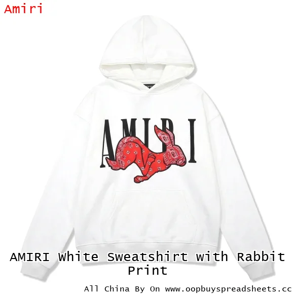AMIRI White Sweatshirt with Rabbit Print