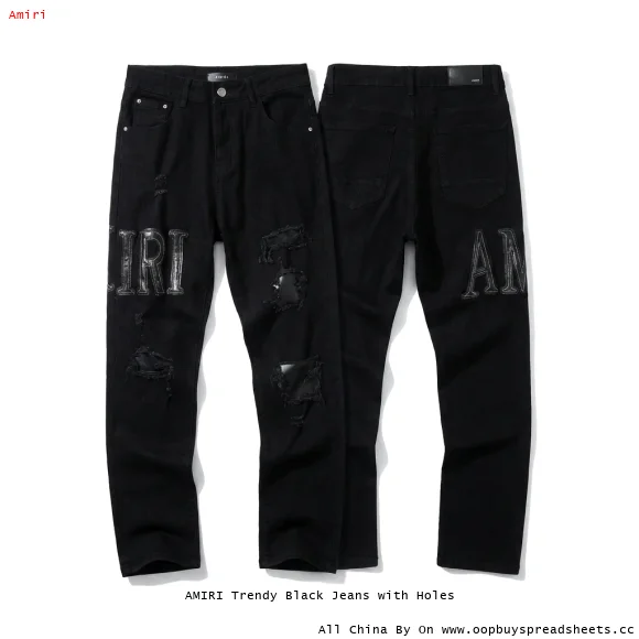 AMIRI Trendy Black Jeans with Holes