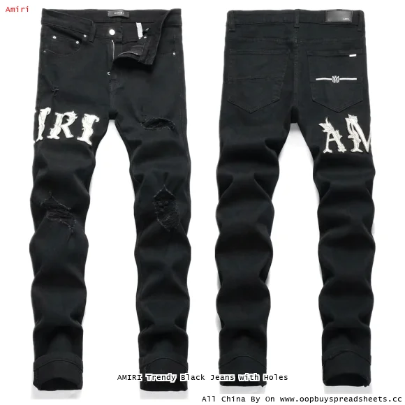 AMIRI Trendy Black Jeans with Holes