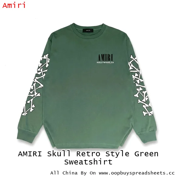 AMIRI Skull Retro Style Green Sweatshirt