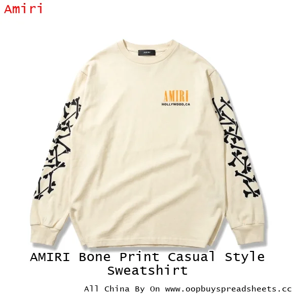 AMIRI Bone Print Casual Style Sweatshirt