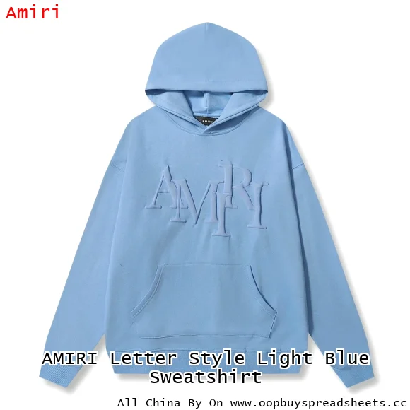 AMIRI Letter Style Light Blue Sweatshirt