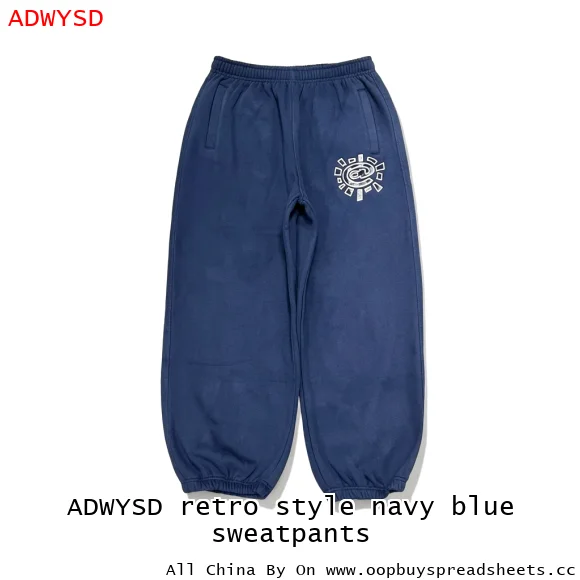 ADWYSD retro style navy blue sweatpants