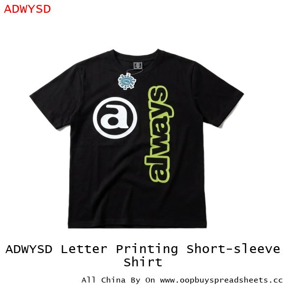 ADWYSD Letter Printing Short-sleeve Shirt