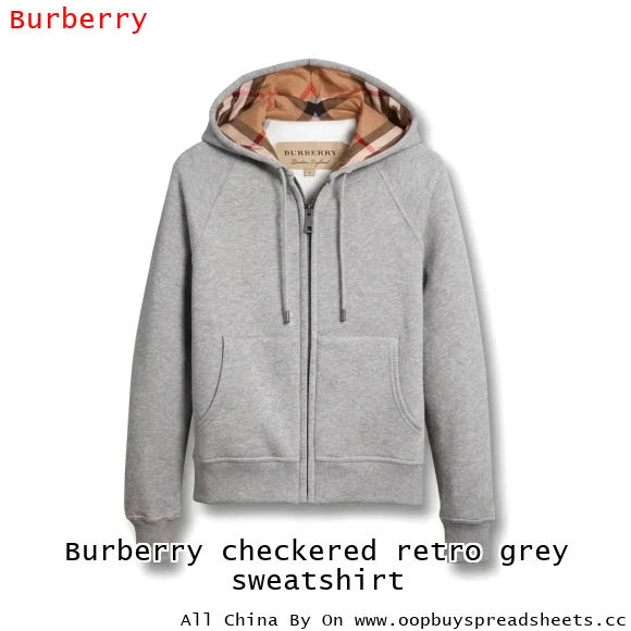 Burberry checkered retro grey sweatshirt
