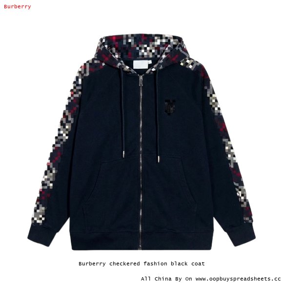 Burberry checkered fashion black coat