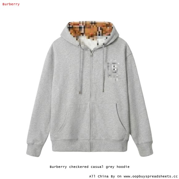 Burberry checkered casual grey hoodie