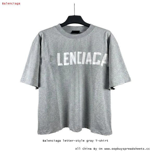 Balenciaga letter-style gray T-shirt