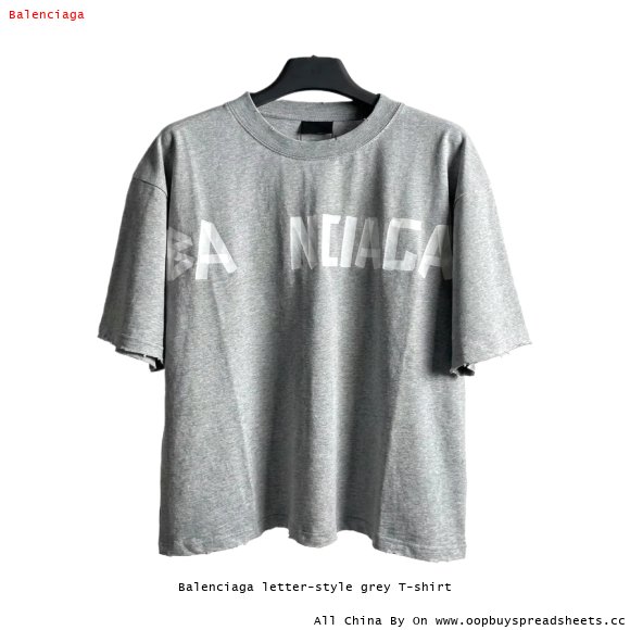 Balenciaga letter-style grey T-shirt