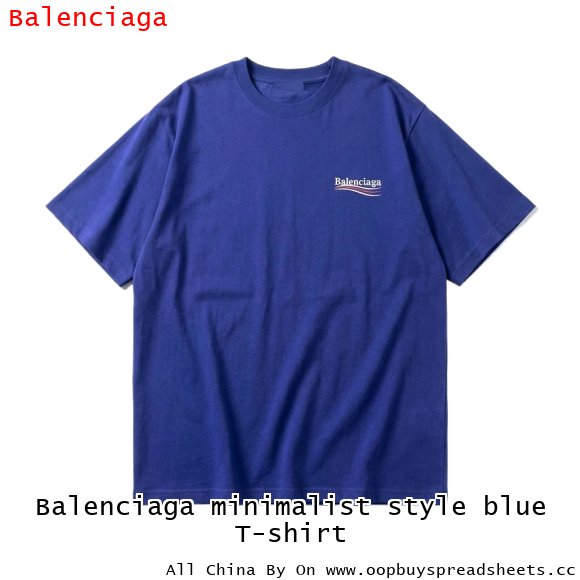 Balenciaga minimalist style blue T-shirt