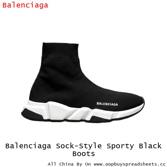 Balenciaga Sock-Style Sporty Black Boots