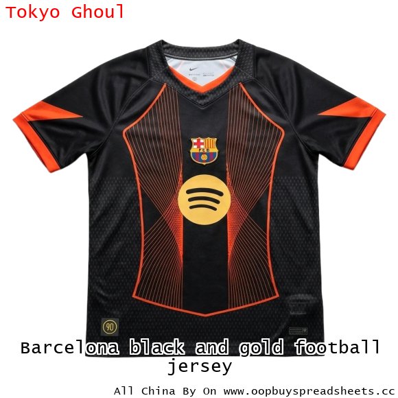 Barcelona black and gold football jersey
