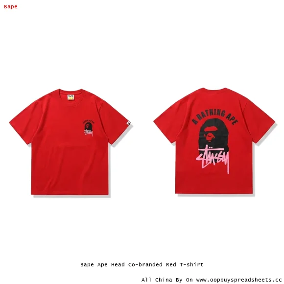 Bape Ape Head Co-branded Red T-shirt