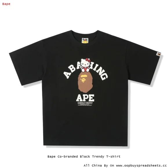 Bape Co-branded Black Trendy T-shirt
