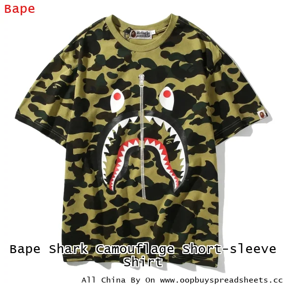 Bape Shark Camouflage Short-sleeve Shirt