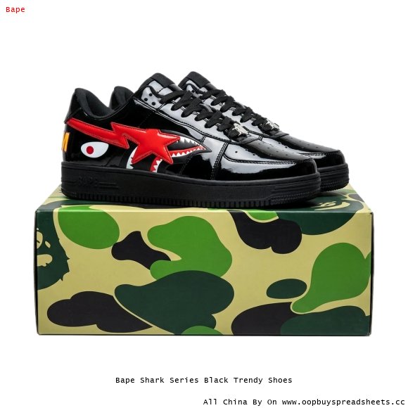 Bape Shark Series Black Trendy Shoes