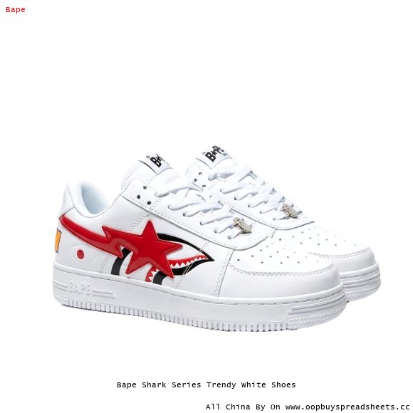 Bape Shark Series Trendy White Shoes
