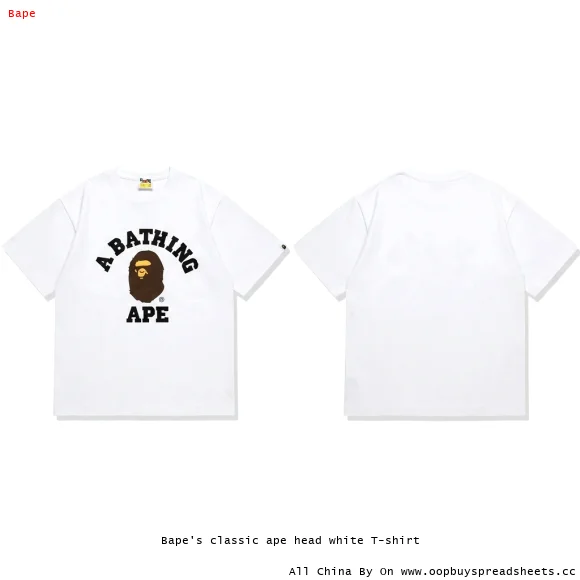 Bape's classic ape head white T-shirt