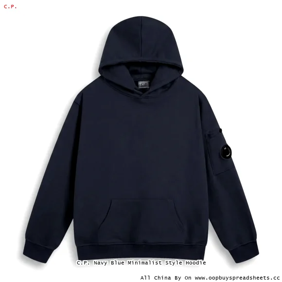 C.P. Navy Blue Minimalist Style Hoodie