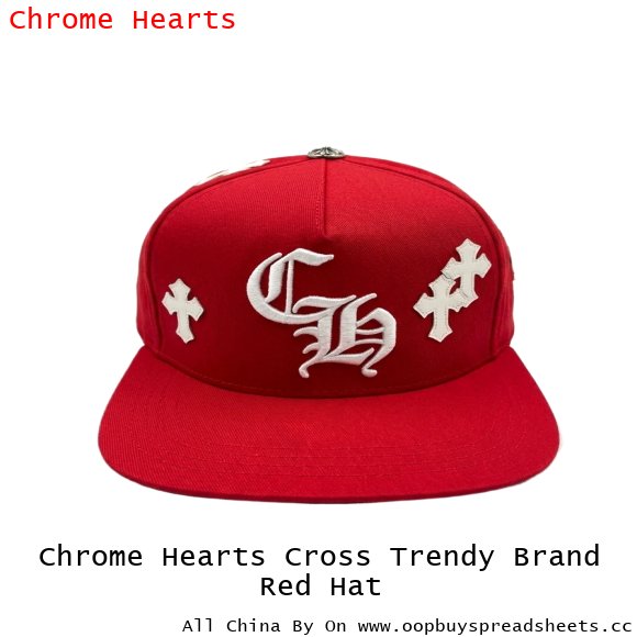 Chrome Hearts Cross Trendy Brand Red Hat