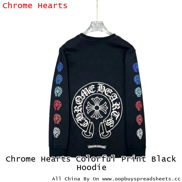 Chrome Hearts Colorful Print Black Hoodie