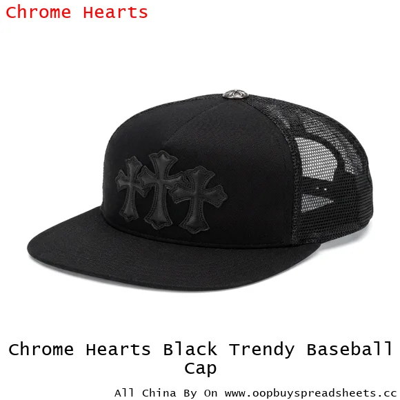 Chrome Hearts Black Trendy Baseball Cap