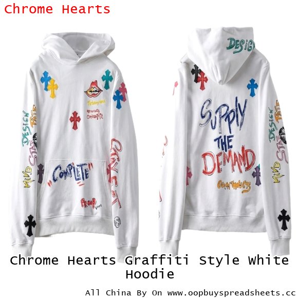 Chrome Hearts Graffiti Style White Hoodie