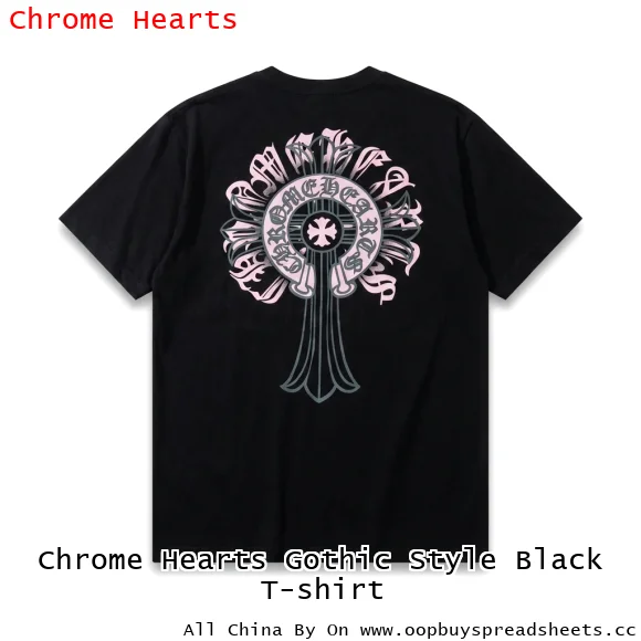 Chrome Hearts Gothic Style Black T-shirt