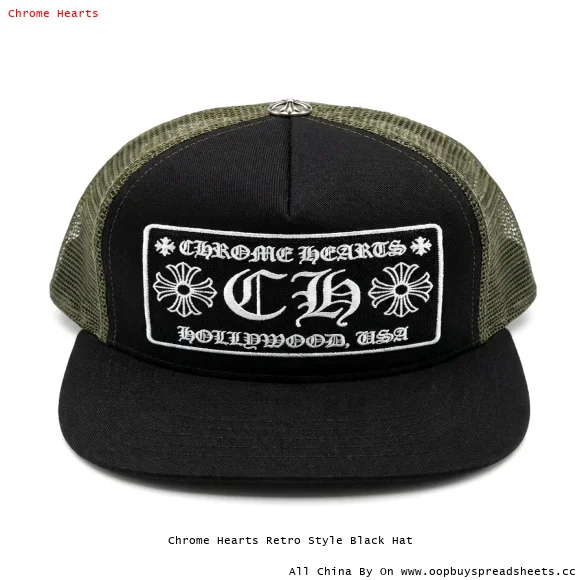 Chrome Hearts Retro Style Black Hat