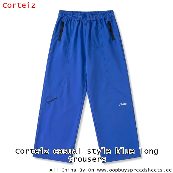 Corteiz casual style blue long trousers
