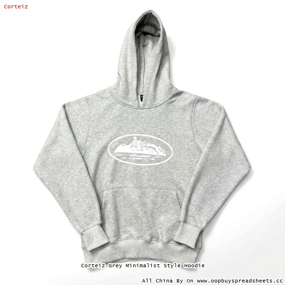 Corteiz Grey Minimalist Style Hoodie