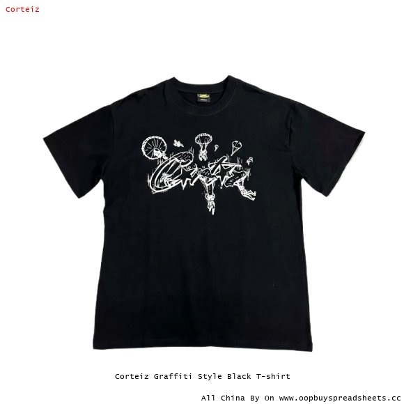 Corteiz Graffiti Style Black T-shirt