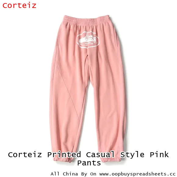 Corteiz Printed Casual Style Pink Pants