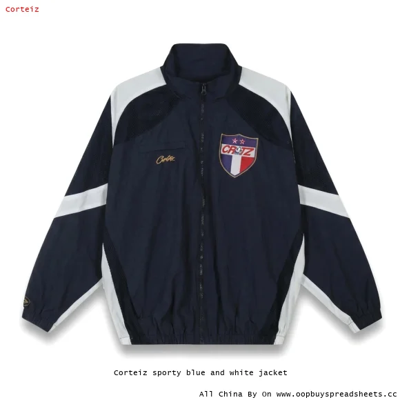 Corteiz sporty blue and white jacket