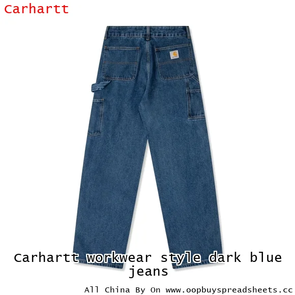 Carhartt workwear style dark blue jeans