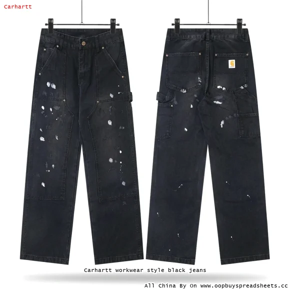 Carhartt workwear style black jeans