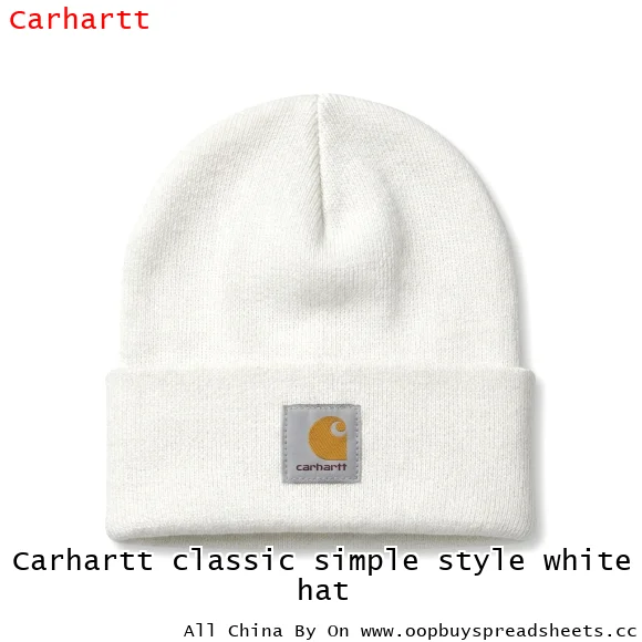Carhartt classic simple style white hat