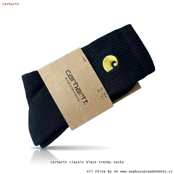 Carhartt classic black trendy socks