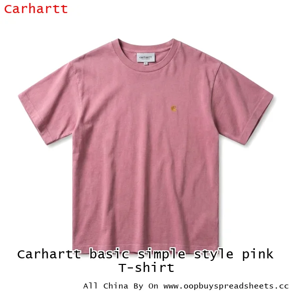Carhartt basic simple style pink T-shirt