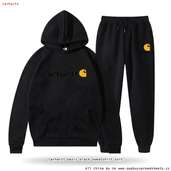 Carhartt basic black sweatshirt suit