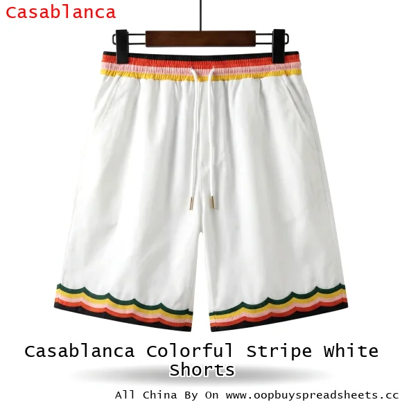 Casablanca Colorful Stripe White Shorts