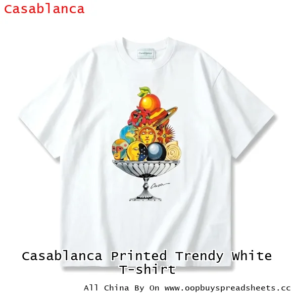 Casablanca Printed Trendy White T-shirt