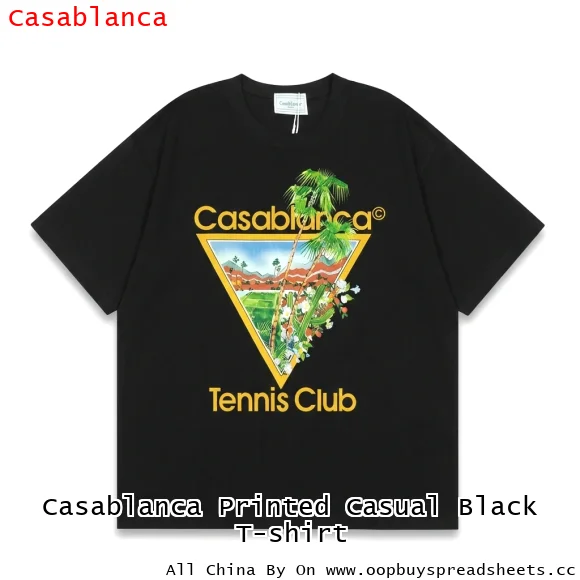 Casablanca Printed Casual Black T-shirt