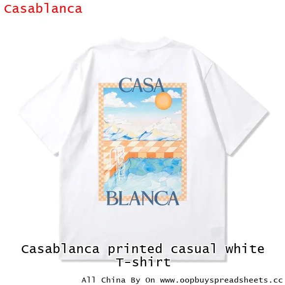 Casablanca printed casual white T-shirt