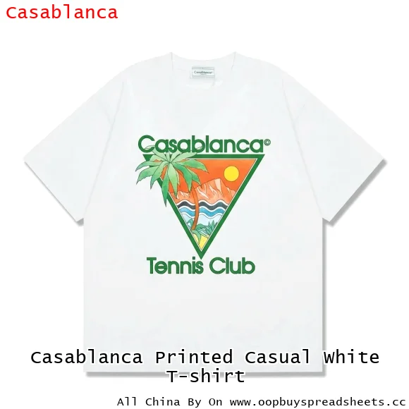Casablanca Printed Casual White T-shirt